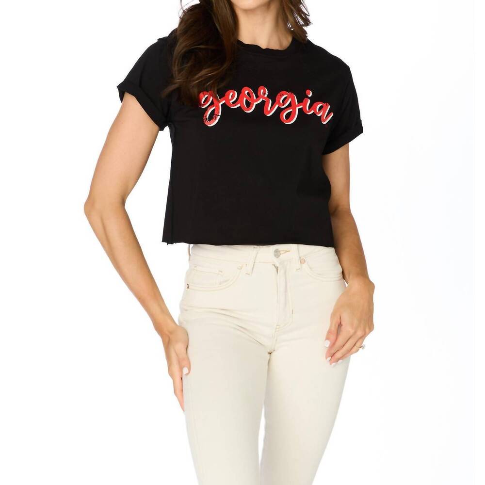 NEW STEWART SIMMONS georgia vintage short sleeve tee in black